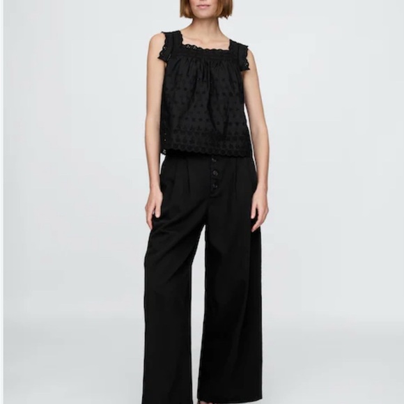 GAP X Doen Black Sleeveless Eyelet Top - Picture 5 of 15